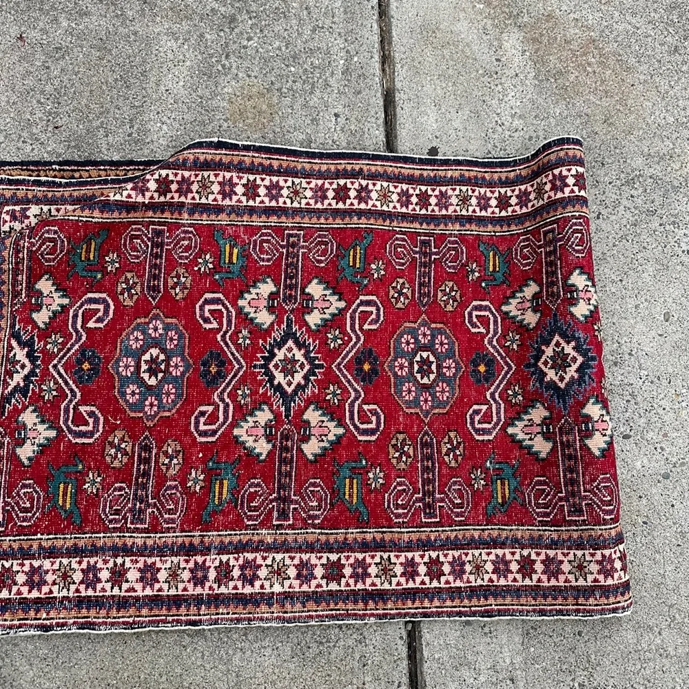 Vintage Perisan Kurdish Runner Rug -86